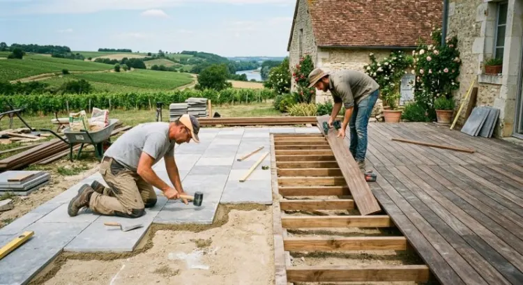 Créer une terrasse dans la Loire : bois, carrelage ou dallage, quel budget au m² ?